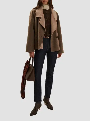 Favorite Daughter Women's The Cameron Two-Tone Coat - Stone | Thumbnail 2 Favorite Daughter Women's The Cameron Two-Tone Coat - Stone | Thumbnail 2