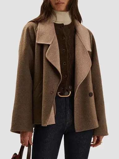 Favorite Daughter Women's The Cameron Two-Tone Coat - Stone | Thumbnail 4 Favorite Daughter Women's The Cameron Two-Tone Coat - Stone | Thumbnail 4