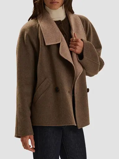 Favorite Daughter Women's The Cameron Two-Tone Coat - Stone | Thumbnail 5 Favorite Daughter Women's The Cameron Two-Tone Coat - Stone | Thumbnail 5