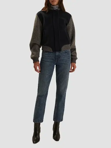Favorite Daughter Women's The Studio Bomber Jacket - Navy Grey | Thumbnail 2 Favorite Daughter Women's The Studio Bomber Jacket - Navy Grey | Thumbnail 2