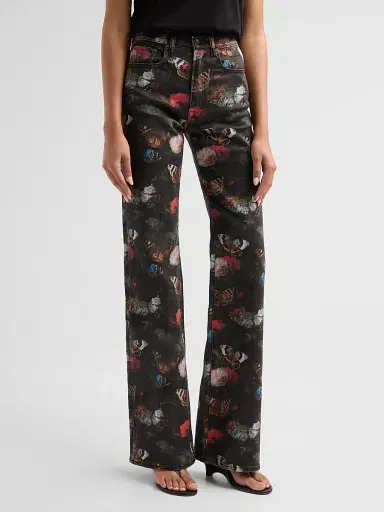 R13 Women's Jane Printed Jeans - Pink Stretch Floral Butterfly - Size 31 | Thumbnail 4 R13 Women's Jane Printed Jeans - Pink Stretch Floral Butterfly - Size 31 | Thumbnail 4