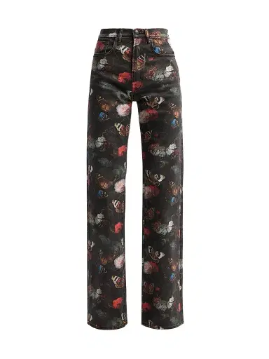 R13 Women's Jane Printed Jeans - Pink Stretch Floral Butterfly - Size 31 | Thumbnail 1 R13 Women's Jane Printed Jeans - Pink Stretch Floral Butterfly - Size 31 | Thumbnail 1