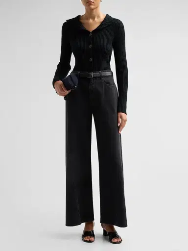 R13 Women's Ribbed Hooded Skinny Cardigan | Thumbnail 2 R13 Women's Ribbed Hooded Skinny Cardigan | Thumbnail 2