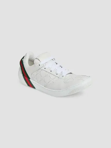 Gucci Women's Screener Perforated Leather Low-Top Sneakers - White | Thumbnail 2 Gucci Women's Screener Perforated Leather Low-Top Sneakers - White | Thumbnail 2