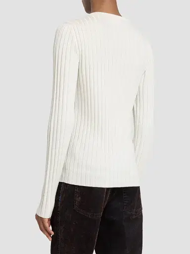 AMIRI Men's Logo Script Knit Henley Top - Alabaster | Thumbnail 3 AMIRI Men's Logo Script Knit Henley Top - Alabaster | Thumbnail 3