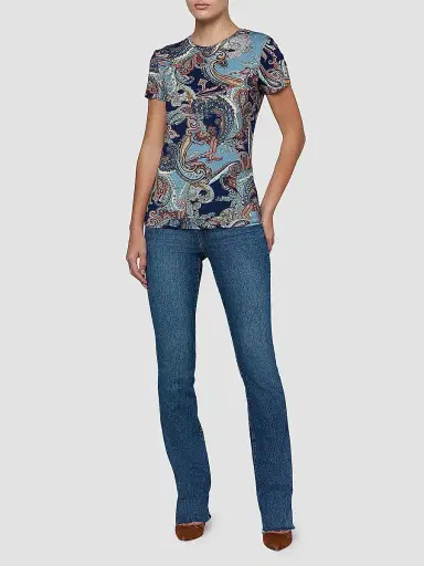 L'Agence Women's Ressi Paisley Crewneck T-Shirt | Thumbnail 2 L'Agence Women's Ressi Paisley Crewneck T-Shirt | Thumbnail 2