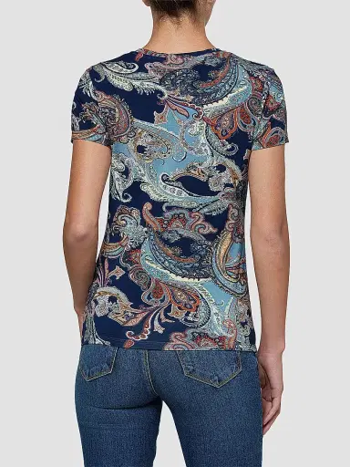 L'Agence Women's Ressi Paisley Crewneck T-Shirt | Thumbnail 3 L'Agence Women's Ressi Paisley Crewneck T-Shirt | Thumbnail 3
