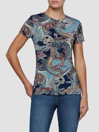 L'Agence Women's Ressi Paisley Crewneck T-Shirt | Thumbnail 4 L'Agence Women's Ressi Paisley Crewneck T-Shirt | Thumbnail 4
