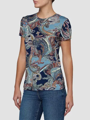 L'Agence Women's Ressi Paisley Crewneck T-Shirt | Thumbnail 5 L'Agence Women's Ressi Paisley Crewneck T-Shirt | Thumbnail 5