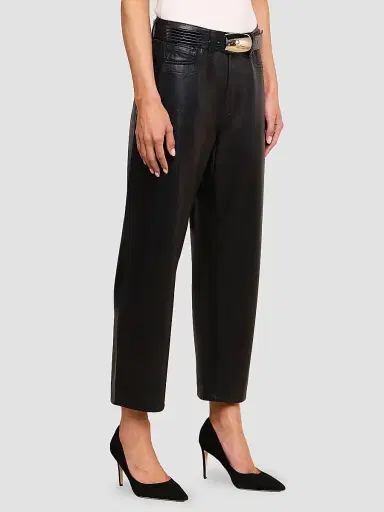L'Agence Women's Mallis High-Rise Barrel-Leg Jeans - Noir Coated - Size 32 | Thumbnail 5 L'Agence Women's Mallis High-Rise Barrel-Leg Jeans - Noir Coated - Size 32 | Thumbnail 5
