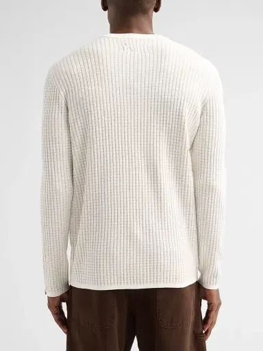 rag & bone Men's Harvey Textured Knit Crewneck Top - Chalk | Thumbnail 3 rag & bone Men's Harvey Textured Knit Crewneck Top - Chalk | Thumbnail 3
