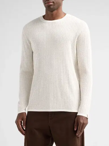 rag & bone Men's Harvey Textured Knit Crewneck Top - Chalk | Thumbnail 4 rag & bone Men's Harvey Textured Knit Crewneck Top - Chalk | Thumbnail 4