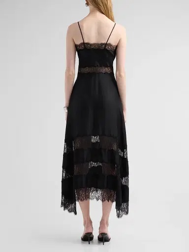 Ulla Johnson Women's Coco Lace-Trimmed Silk Dress | Thumbnail 3 Ulla Johnson Women's Coco Lace-Trimmed Silk Dress | Thumbnail 3