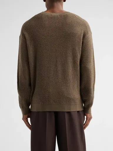 Frame Men's Textured Wool Crewneck Sweater - Soft Taupe - Size XL | Thumbnail 3 Frame Men's Textured Wool Crewneck Sweater - Soft Taupe - Size XL | Thumbnail 3