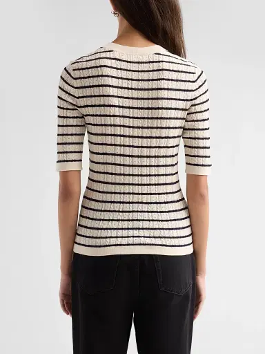 Frame Women's The Stripe Pointelle-Knit Top | Thumbnail 3 Frame Women's The Stripe Pointelle-Knit Top | Thumbnail 3