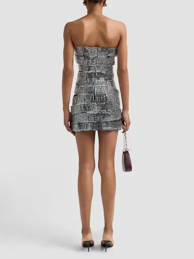 AREA Women's Disco Ball Mini Dress - Black | Thumbnail 3 AREA Women's Disco Ball Mini Dress - Black | Thumbnail 3
