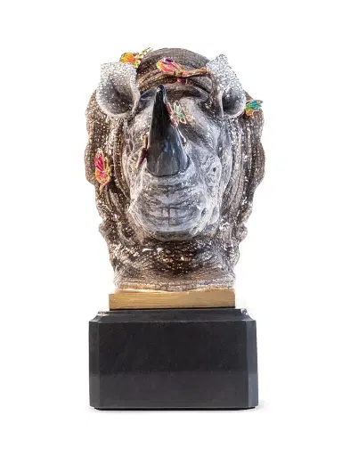 Jay Strongwater Rhino Bust With Butterflies Object - Jungle | Thumbnail 3 Jay Strongwater Rhino Bust With Butterflies Object - Jungle | Thumbnail 3