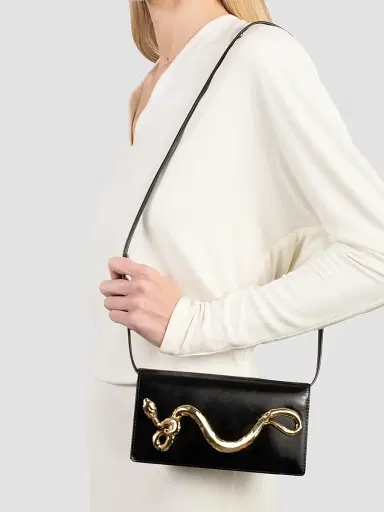 ALEXIS BITTAR Women's 14K-Gold-Plated & Leather Clutch - Black | Thumbnail 3 ALEXIS BITTAR Women's 14K-Gold-Plated & Leather Clutch - Black | Thumbnail 3