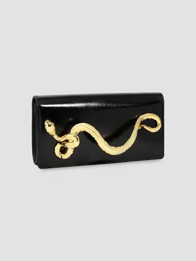 ALEXIS BITTAR Women's 14K-Gold-Plated & Leather Clutch - Black | Thumbnail 5 ALEXIS BITTAR Women's 14K-Gold-Plated & Leather Clutch - Black | Thumbnail 5