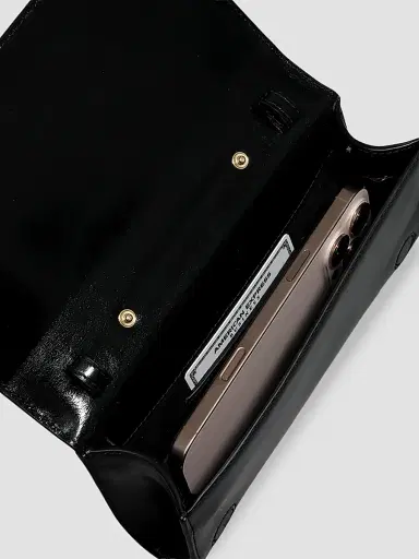 ALEXIS BITTAR Women's 14K-Gold-Plated & Leather Clutch - Black | Thumbnail 7 ALEXIS BITTAR Women's 14K-Gold-Plated & Leather Clutch - Black | Thumbnail 7
