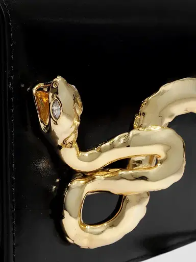 ALEXIS BITTAR Women's 14K-Gold-Plated & Leather Clutch - Black | Thumbnail 8 ALEXIS BITTAR Women's 14K-Gold-Plated & Leather Clutch - Black | Thumbnail 8