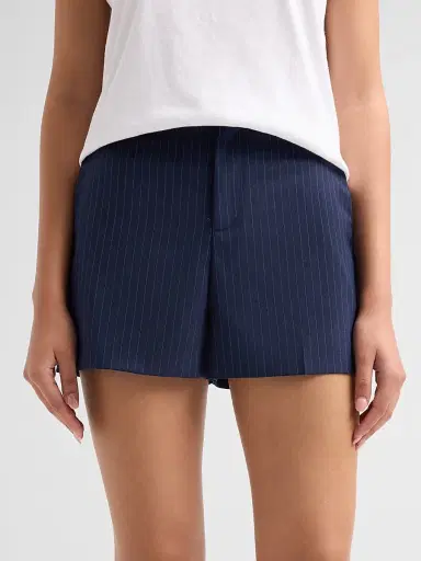 MOSCHINO Women's Pinstriped Wool Trouser Shorts | Thumbnail 5 MOSCHINO Women's Pinstriped Wool Trouser Shorts | Thumbnail 5
