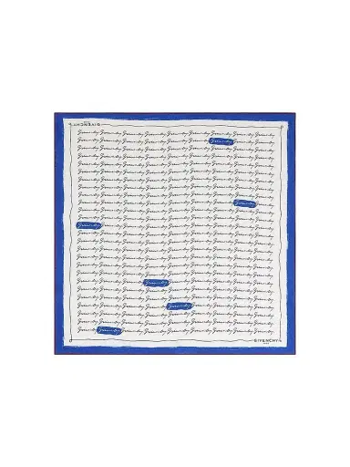 Givenchy Women's Square in Silk with Signature - Blue Multi | Thumbnail 1 Givenchy Women's Square in Silk with Signature - Blue Multi | Thumbnail 1