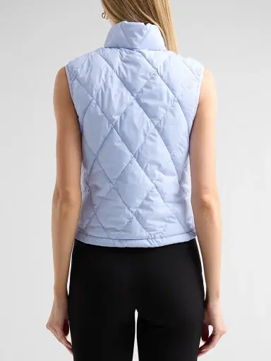 Burberry Women's Cheswick Check-Placket Quilted Vest - Sunbleached Blue | Thumbnail 3 Burberry Women's Cheswick Check-Placket Quilted Vest - Sunbleached Blue | Thumbnail 3