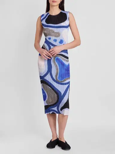 Pleats Please Issey Miyake Women's Roll Printed Plissé Dress | Thumbnail 2 Pleats Please Issey Miyake Women's Roll Printed Plissé Dress | Thumbnail 2