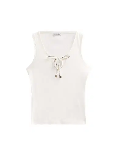 Burberry Women's Tierra Check Tie Tank - Chalk | Thumbnail 1 Burberry Women's Tierra Check Tie Tank - Chalk | Thumbnail 1