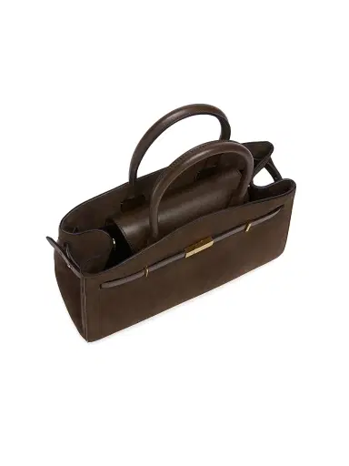 DeMellier Women's Hudson Belted Suede Top Handle Bag - Mocha | Thumbnail 2 DeMellier Women's Hudson Belted Suede Top Handle Bag - Mocha | Thumbnail 2