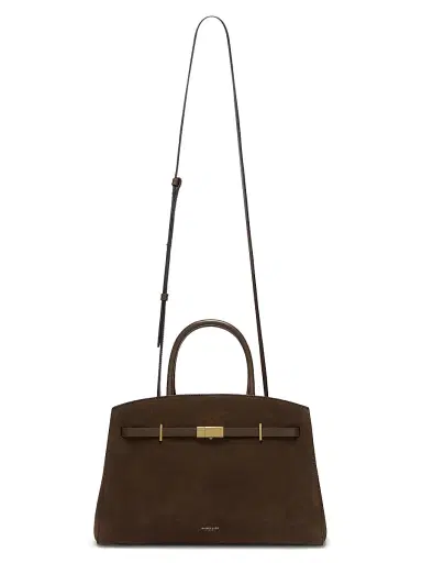 DeMellier Women's Hudson Belted Suede Top Handle Bag - Mocha | Thumbnail 5 DeMellier Women's Hudson Belted Suede Top Handle Bag - Mocha | Thumbnail 5