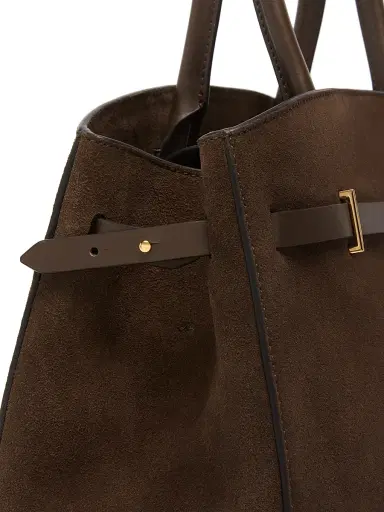 DeMellier Women's Hudson Belted Suede Top Handle Bag - Mocha | Thumbnail 6 DeMellier Women's Hudson Belted Suede Top Handle Bag - Mocha | Thumbnail 6