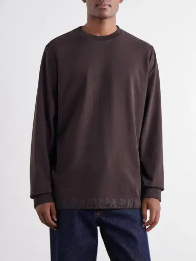 Casey Casey Felix Gabardine-Trimmed Cotton-Jersey T-Shirt - Men | Thumbnail 3 Casey Casey Felix Gabardine-Trimmed Cotton-Jersey T-Shirt - Men | Thumbnail 3