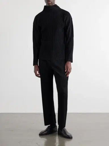 Homme Plissé Issey Miyake Pleated Mock Neck T-Shirt - Men | Thumbnail 2 Homme Plissé Issey Miyake Pleated Mock Neck T-Shirt - Men | Thumbnail 2