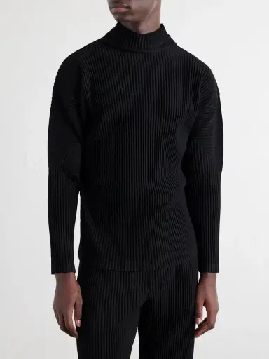 Homme Plissé Issey Miyake Pleated Mock Neck T-Shirt - Men | Thumbnail 3 Homme Plissé Issey Miyake Pleated Mock Neck T-Shirt - Men | Thumbnail 3