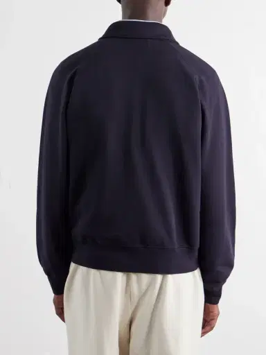 OFFICINE GÉNÉRALE Payo Organic Cotton-Blend Half-Zip Polo Sweater - Men | Thumbnail 4 OFFICINE GÉNÉRALE Payo Organic Cotton-Blend Half-Zip Polo Sweater - Men | Thumbnail 4