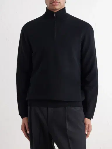 Ralph Lauren Purple Label Wool-Piqué Half-Zip Sweater - Men | Thumbnail 3 Ralph Lauren Purple Label Wool-Piqué Half-Zip Sweater - Men | Thumbnail 3