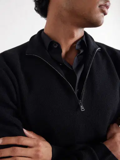 Ralph Lauren Purple Label Wool-Piqué Half-Zip Sweater - Men | Thumbnail 5 Ralph Lauren Purple Label Wool-Piqué Half-Zip Sweater - Men | Thumbnail 5