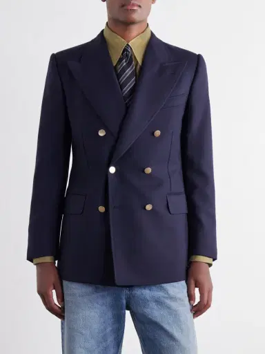 Husbands Double-Breasted Wool-Twill Blazer - Men | Thumbnail 3 Husbands Double-Breasted Wool-Twill Blazer - Men | Thumbnail 3