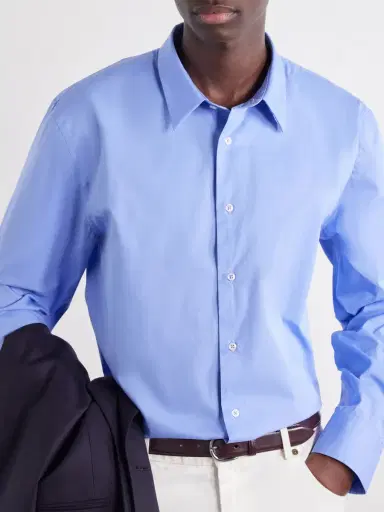 OFFICINE GÉNÉRALE Eloi Cotton-Poplin Shirt - Men | Thumbnail 5 OFFICINE GÉNÉRALE Eloi Cotton-Poplin Shirt - Men | Thumbnail 5