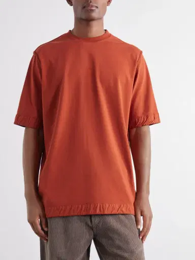 Casey Casey Felix Gabardine-Trimmed Cotton-Jersey T-Shirt - Men | Thumbnail 3 Casey Casey Felix Gabardine-Trimmed Cotton-Jersey T-Shirt - Men | Thumbnail 3