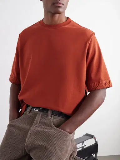 Casey Casey Felix Gabardine-Trimmed Cotton-Jersey T-Shirt - Men | Thumbnail 5 Casey Casey Felix Gabardine-Trimmed Cotton-Jersey T-Shirt - Men | Thumbnail 5
