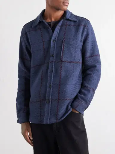 Portuguese Flannel Upper Checked Cotton-Woven Overshirt - Men | Thumbnail 3 Portuguese Flannel Upper Checked Cotton-Woven Overshirt - Men | Thumbnail 3
