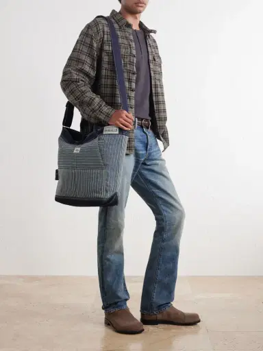 RRL Striped Denim-Trimmed Cotton-Twill Tote Bag - Men | Thumbnail 2 RRL Striped Denim-Trimmed Cotton-Twill Tote Bag - Men | Thumbnail 2