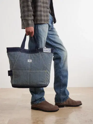 RRL Striped Denim-Trimmed Cotton-Twill Tote Bag - Men | Thumbnail 3 RRL Striped Denim-Trimmed Cotton-Twill Tote Bag - Men | Thumbnail 3