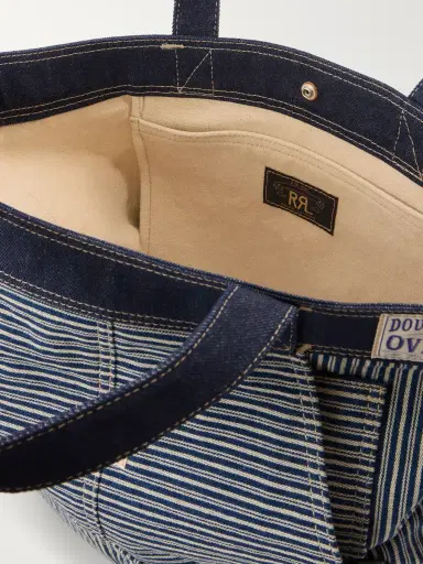 RRL Striped Denim-Trimmed Cotton-Twill Tote Bag - Men | Thumbnail 6 RRL Striped Denim-Trimmed Cotton-Twill Tote Bag - Men | Thumbnail 6
