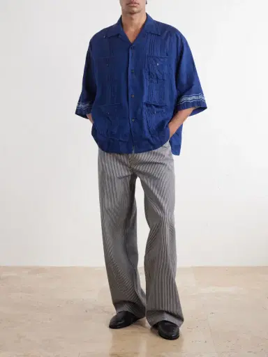KAPITAL Camp-Collar Printed Linen Cuban Shirt - Men | Thumbnail 2 KAPITAL Camp-Collar Printed Linen Cuban Shirt - Men | Thumbnail 2