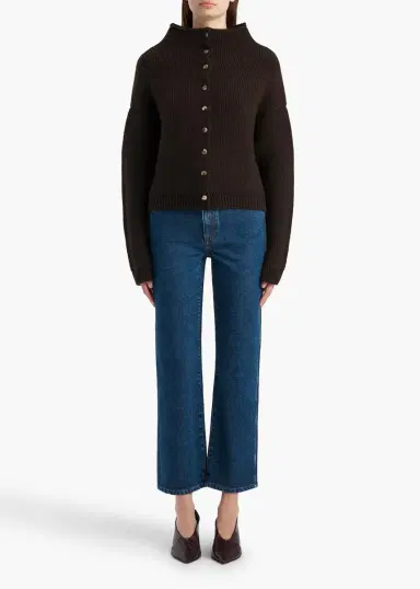 Khaite Marjorie Cardigan In Bark | Thumbnail 2 Khaite Marjorie Cardigan In Bark | Thumbnail 2