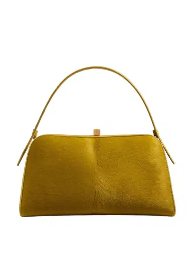 Khaite Cate Bag In Golden Olive Haircalf | Thumbnail 1 Khaite Cate Bag In Golden Olive Haircalf | Thumbnail 1